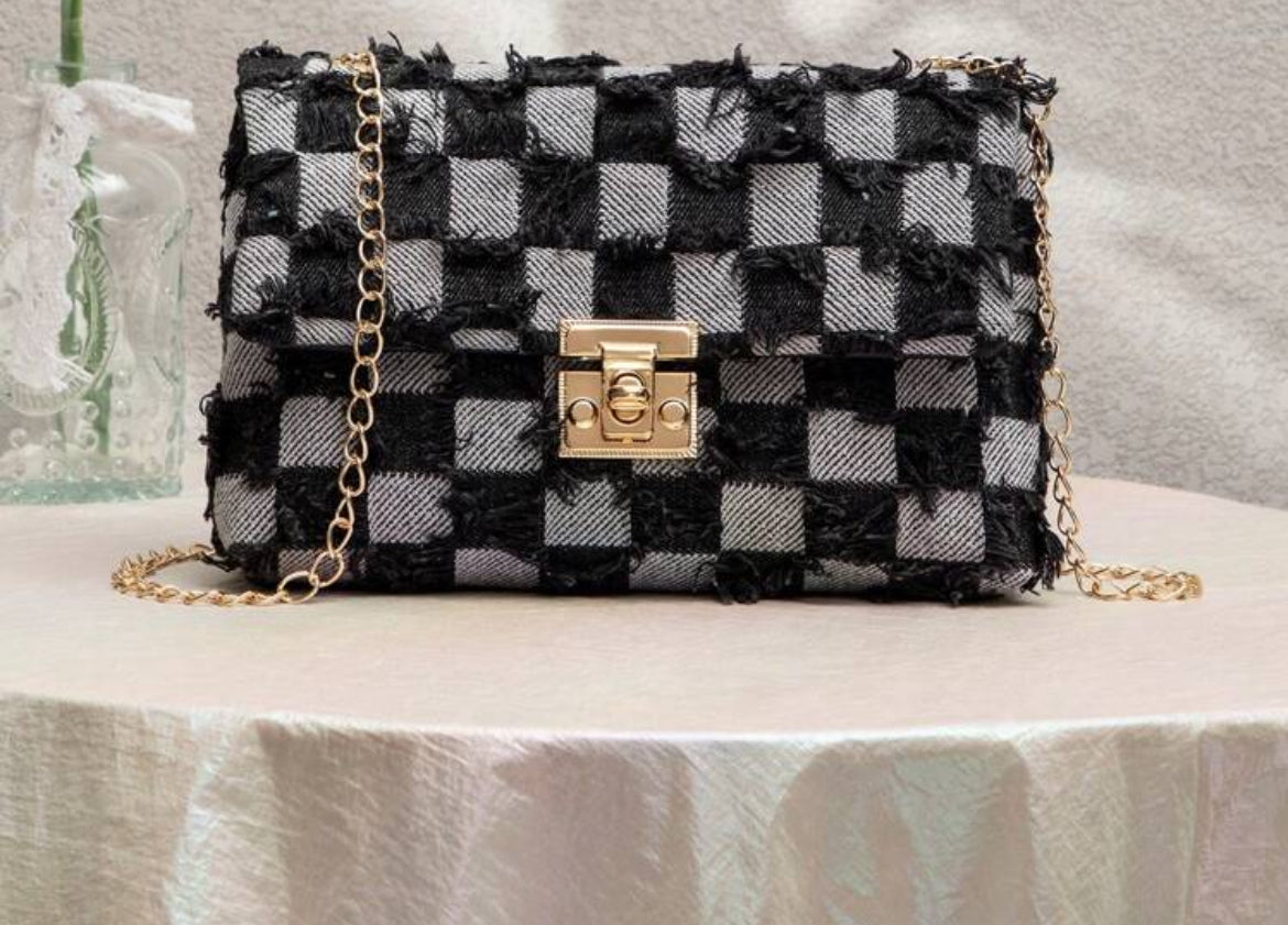 Black Luxury Checker Bag