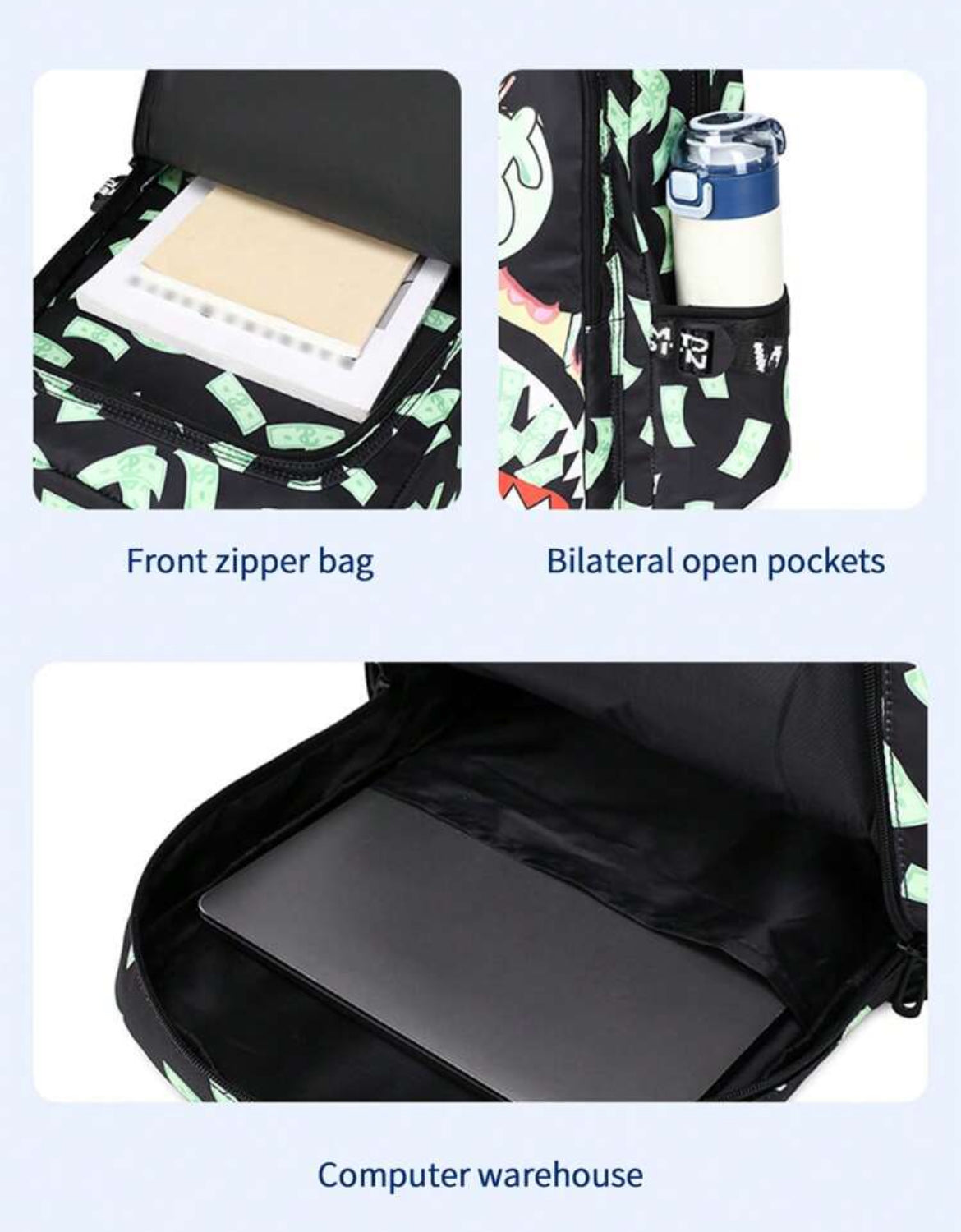 Blue Money Shark BookBag