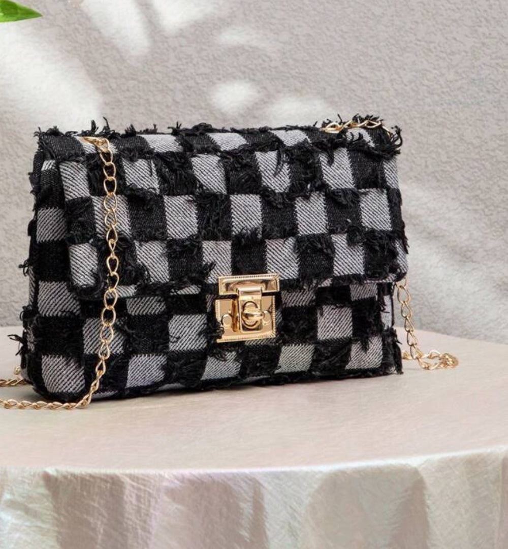 Black Luxury Checker Bag